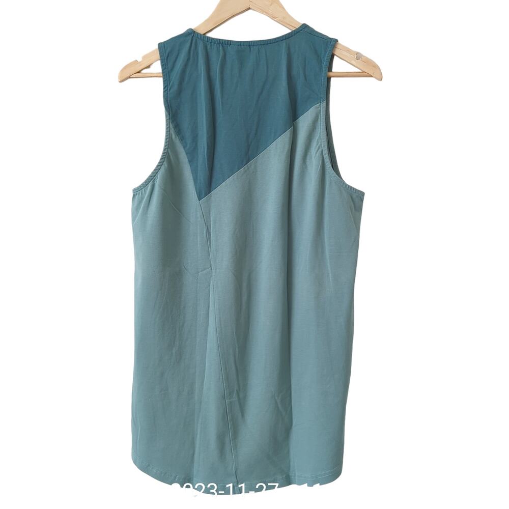 TML Tomorrowland Women's Tank Top Large Logo Green Cotton Shirt - Picture 3 of 6
